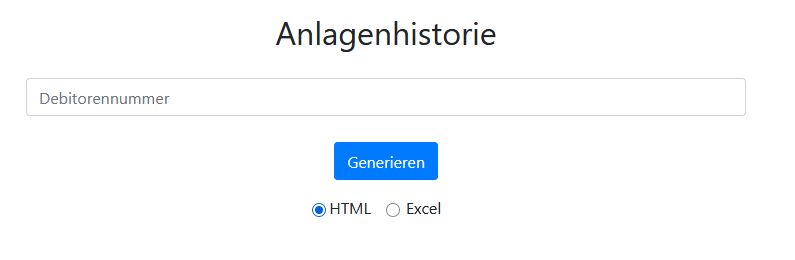 Screenshot der Startseite des Excel-Historie Projekts