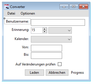 Screenshot des Outlook-Sync Programm